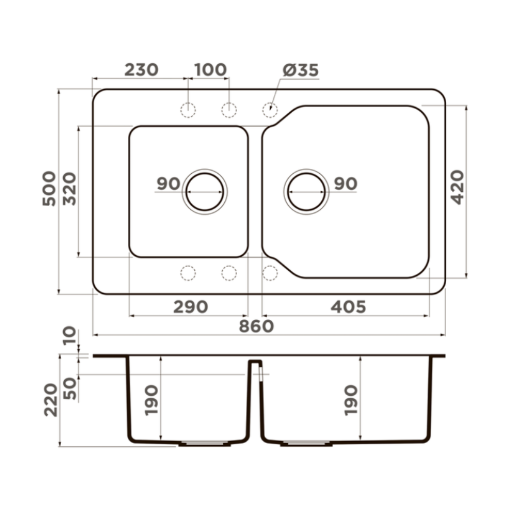 Мойка кухонная Omoikiri Maru 86 Ваниль 4993285 — изображение 4